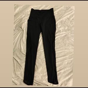 Sheer panel pocket workout tights